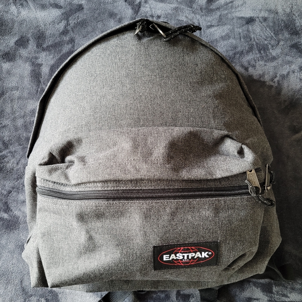 BRAND NEW!! Eastpak Padded Grey Backpack Double Zipper